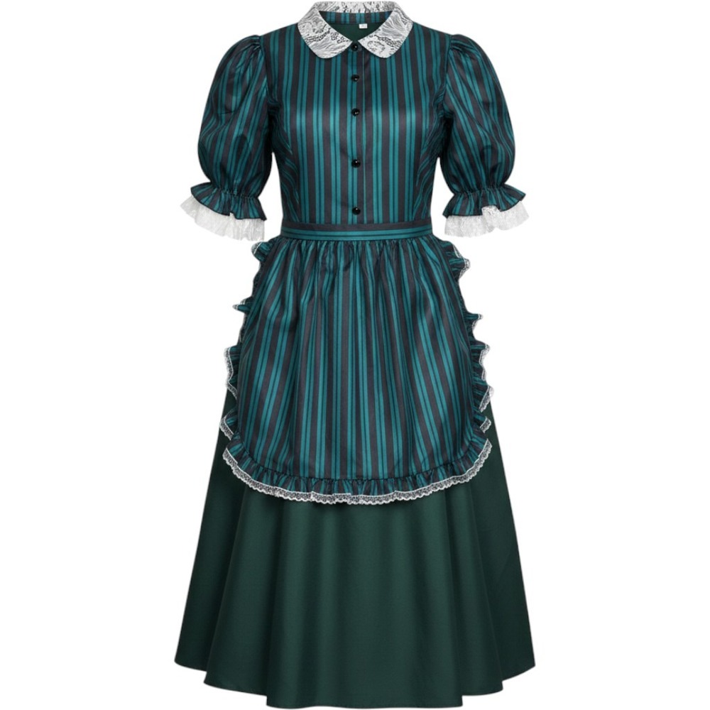 Haunted Mansion Maid Cosplay Costume Set 4pc XL / Large Apron Blouse Skirt Hat